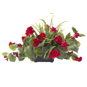 Centre_de_table-geraniums_rouges-decoration-exterieur-fausse_plante