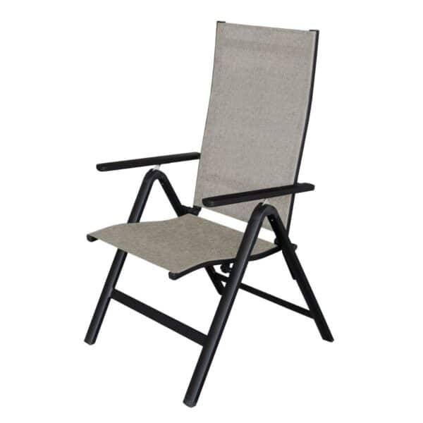 chaise inclinable d'extérieur aluminium beige